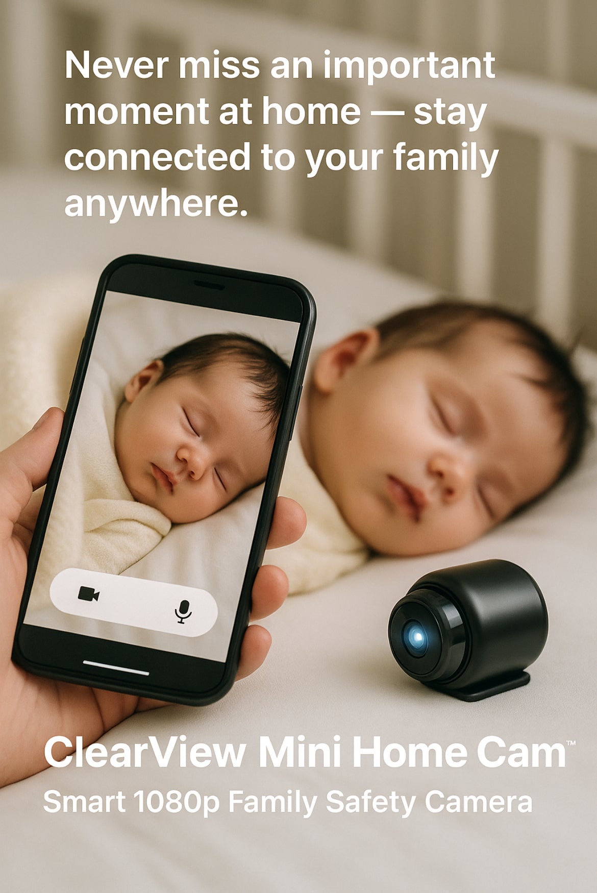 ClearView Mini Home Cam™ - Smart 1080p Family Safety Camera