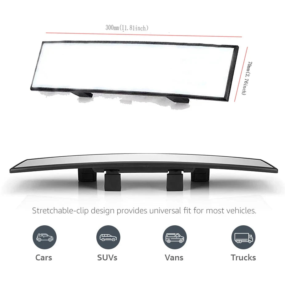 WideView Anti-Glare Convex Rear Interior Mirror